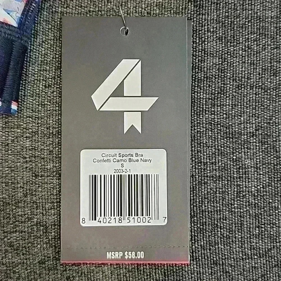 Fourlaps Blue Confetti Sports Bra Size Small - Picture 3 of 6